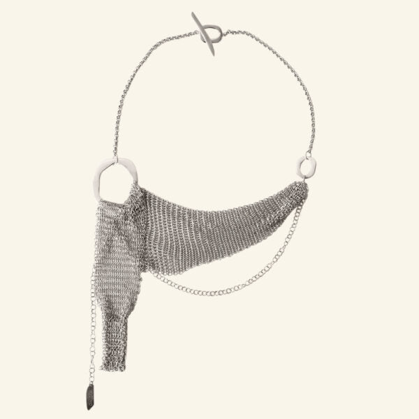 Traditional Silver Mesh Necklace with round links